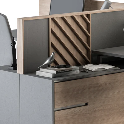 Employee Set Wood and Grey - Office Furniture 250 — Вид 2