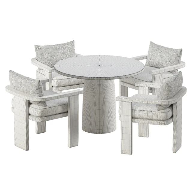 Tahana Outdoor Dining Armchair and Basil Table By Fourhands — Descargar