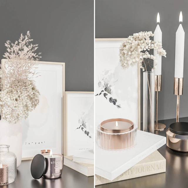 Decorative set with hydrangea and pampas grass — Descargar