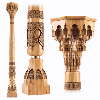 East carved column — Ver 1