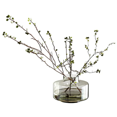 Ветки с листочками и цветочками в вазе — Вид 2