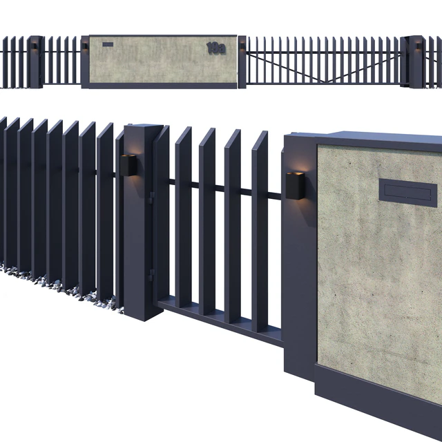 Fence with sliding gates — Descargar