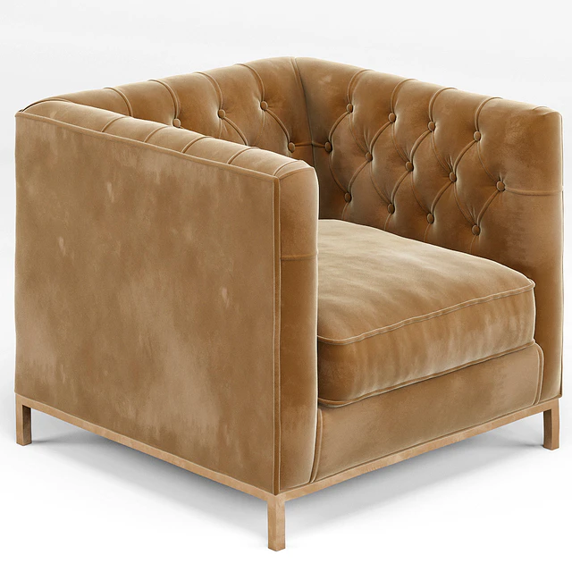 Tarrington Fawn Mohair Tufted Cube Armchair — Скачать