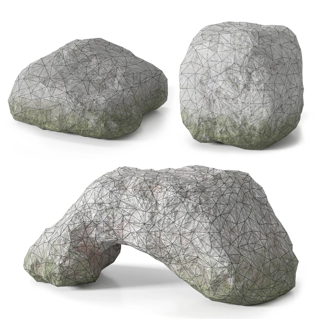 Low Poly Stones Set 02 — Скачать
