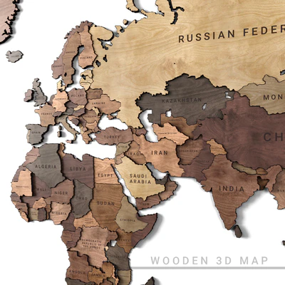 Wooden panel - world map 2 — Ver 2