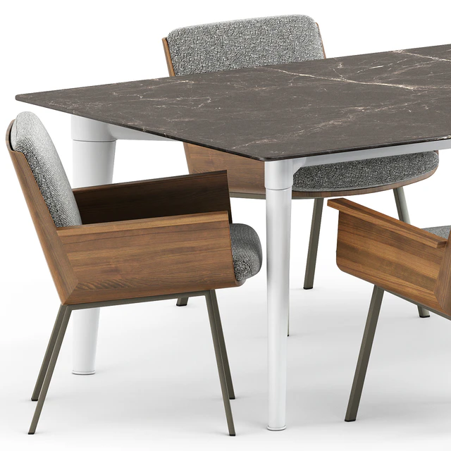 DAIKI OUTDOOR DINING LITTLE ARMCHAIR and PENTHOUSE Table by Minotti — Descargar