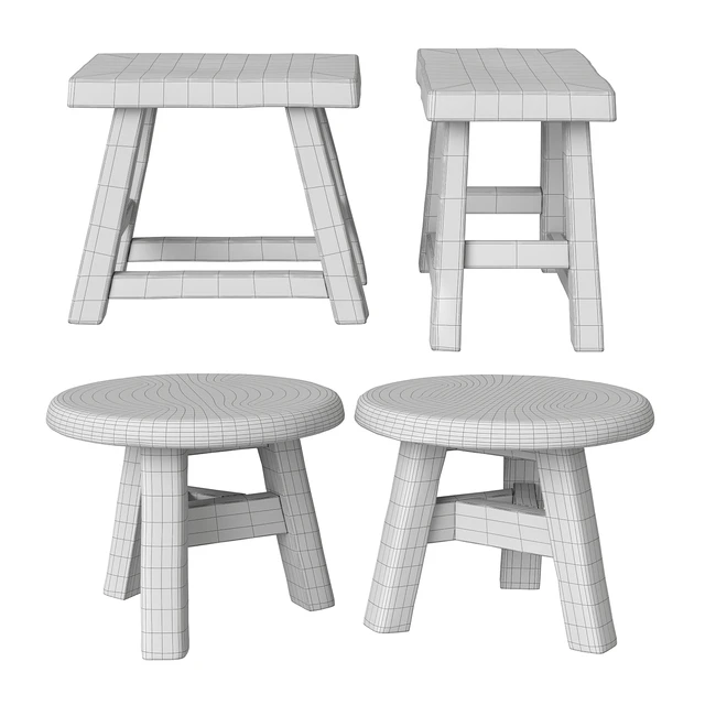 Rustic Wooden Stools — Descargar