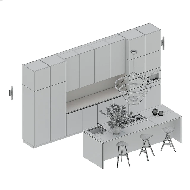 Kitchen Poliform Varenna Artex 4 (vray GGX, corona PBR) — Descargar
