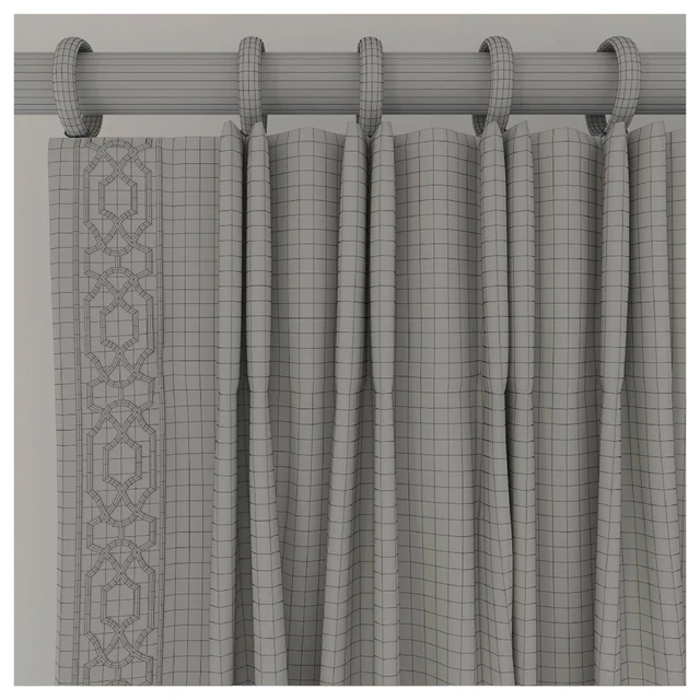 Set of curtains with decorative trim — Descargar