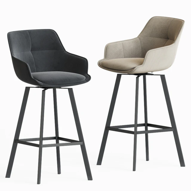 Black Krystoffer Velvet Swivel Bar Stools — Descargar