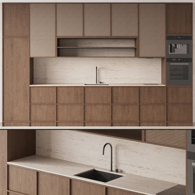 DARK WOOD KITCHEN WITH RATTAN — Вид 1