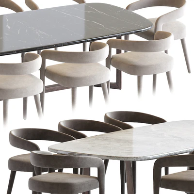 Lisette White Dining Chair and Concorde Table — Вид 3