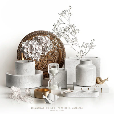 Decorative set in white colors — Ver 1