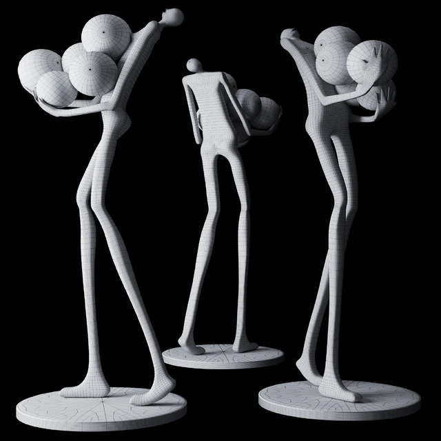 Floor Lamp Man Baloons Black — Descargar