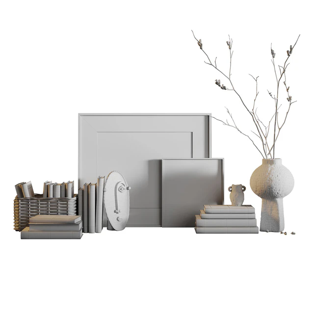 Decor set with vases and books — Descargar