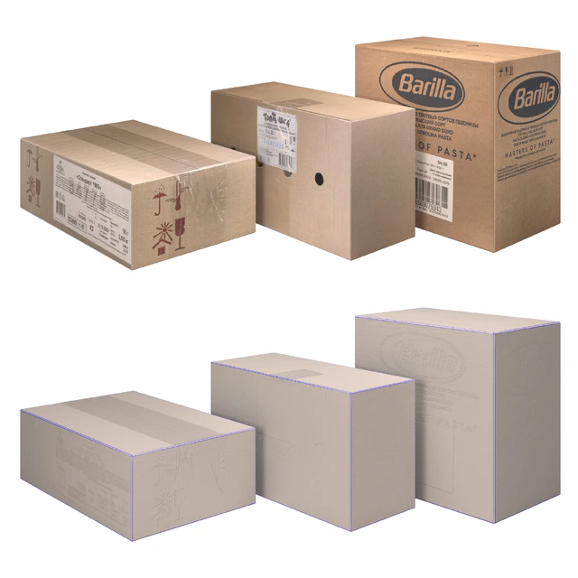 Cardboard boxes (low poly) — Descargar