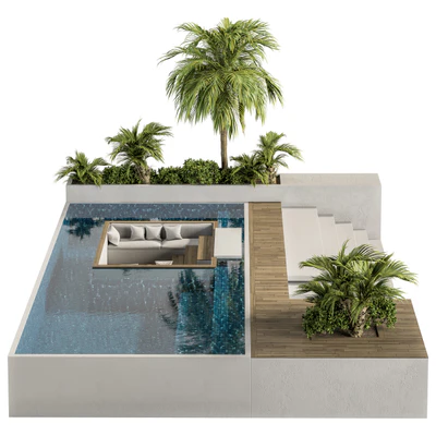 Backyard and Landscape Furniture with Pool 02 — Вид 1