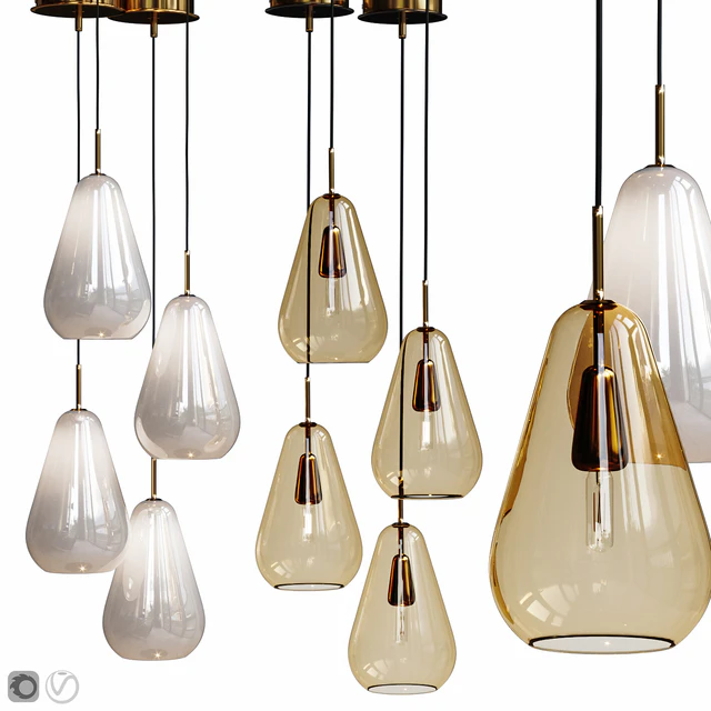 Nuura Anoli medium 1 pendant gold and white glass shade — Скачать