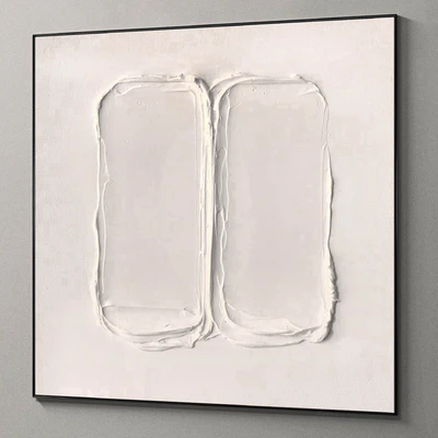 Plaster two square photo frames 38 — Ver 3
