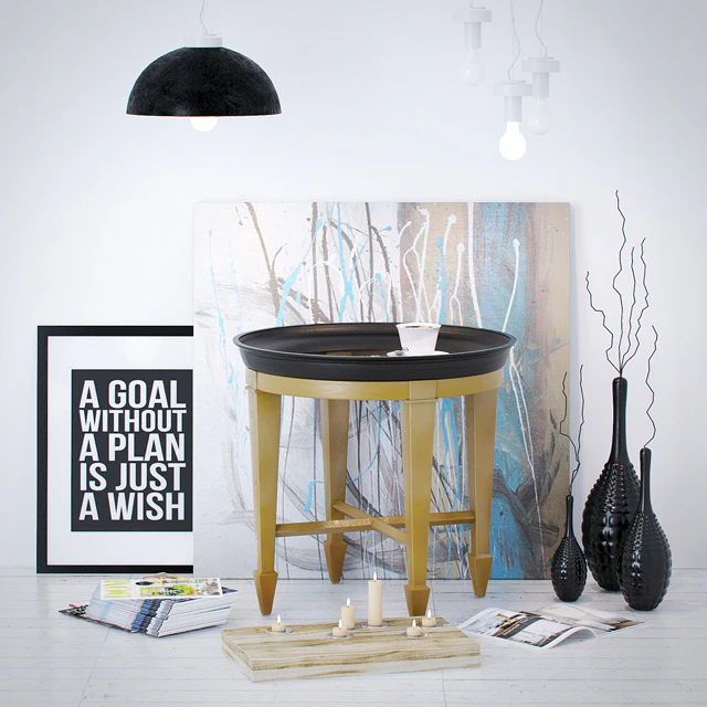 Luna End Table with decorative dial — Descargar