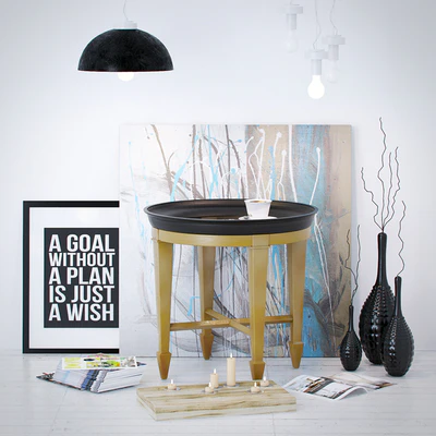 Luna End Table with decorative dial — Ver 1
