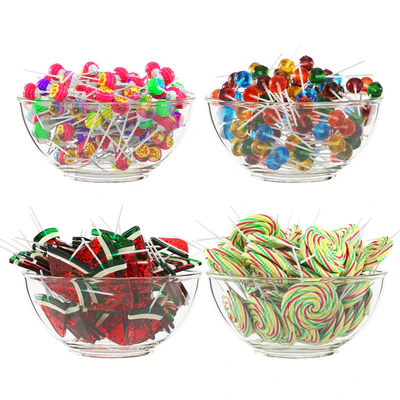 Glass bowl with lollipops — Ver 2