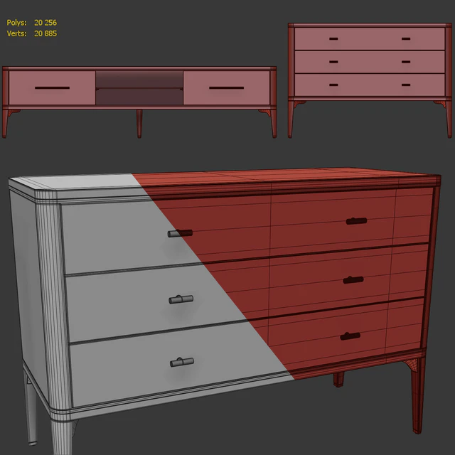 Комод  и тумба под телевизор Raum. Dresser, tvstand by Enza Home — Скачать