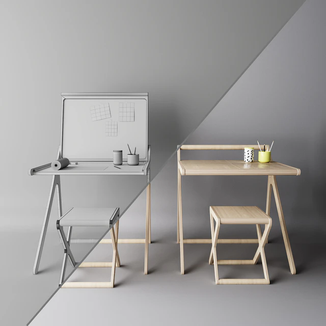 Children's table with a folding table top — Descargar