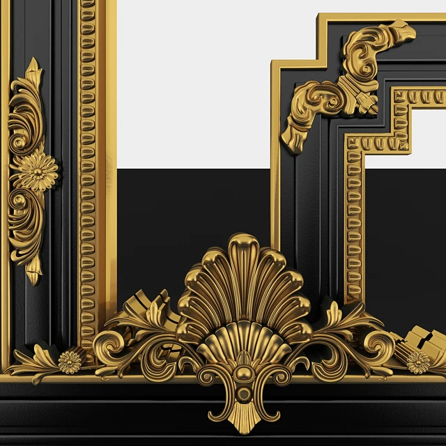 Classic Regency Style Black and Gold Mirror — Descargar