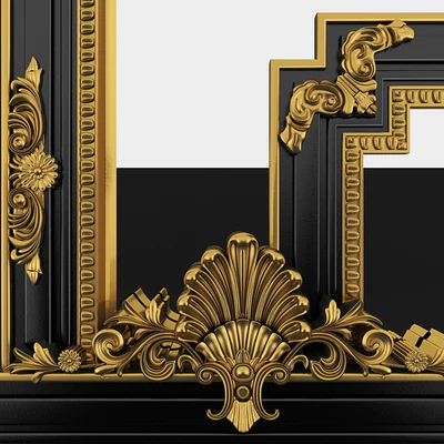 Classic Regency Style Black and Gold Mirror — Ver 2