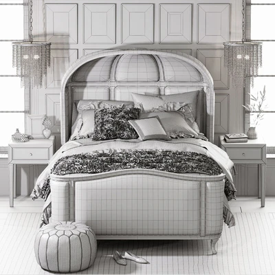 VERSAILLES UPHOLSTERED BED — Ver 3