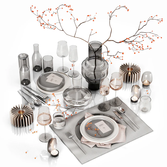 Table setting with rowan 2 — Скачать