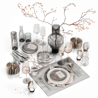Table setting with rowan 2 — Вид 1