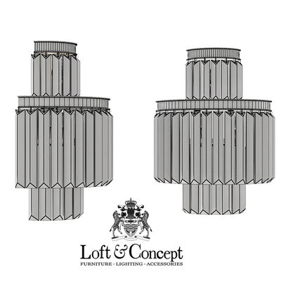 Sconce RH 1920s Odeon Clear Glass Fringe Bra - 3 rings — Ver 2