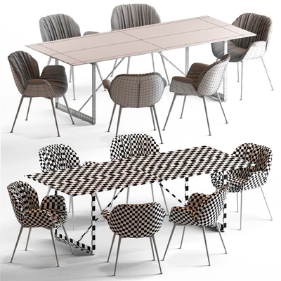 Globewest Abigail Armchair and Barnes Trestle Table — Ver 2