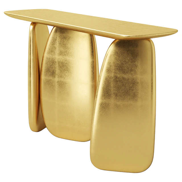 1stDibs Gold Pebble Console with Gold Leaf — Descargar