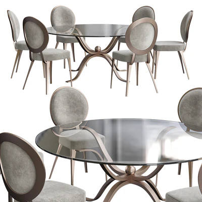 Luxurious Italian Designer Glass Dining Table — Вид 1