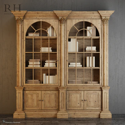RH Palladian Salvaged Pine Library Bookcase Double — Descargar