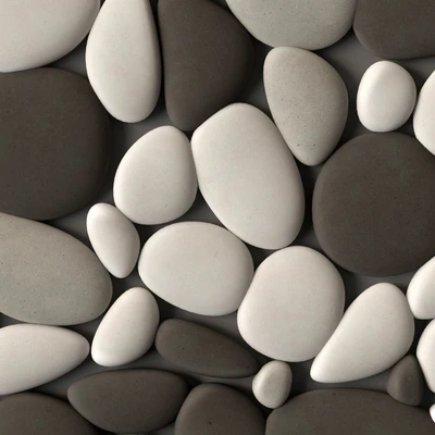 Pebble  oval big panel tile  n1 / Панель из овальной галки плитка №1 — Вид 2