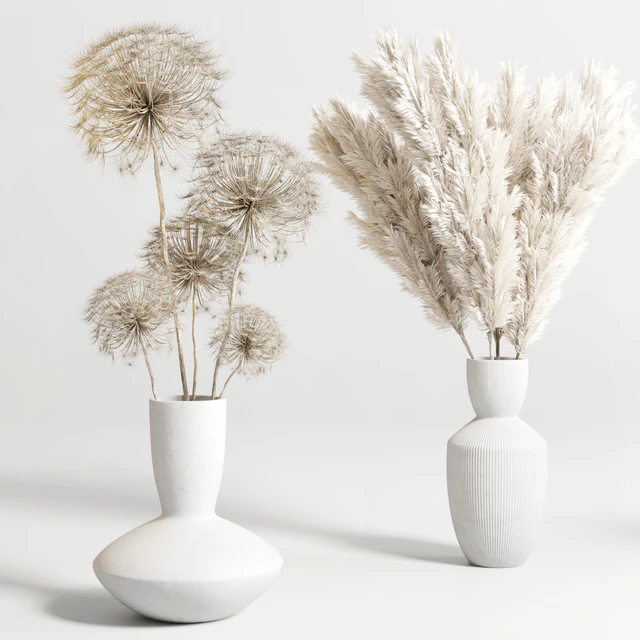 bouquet 13 concrete vse plant pampas and dry hogweed dry leaves — Скачать