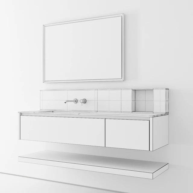 Cerasa NEROLAB SET 3 | Vanity unit with drawers — Скачать