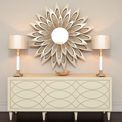 Two-Tone Credenza with Silver Nailheads — Вид 1