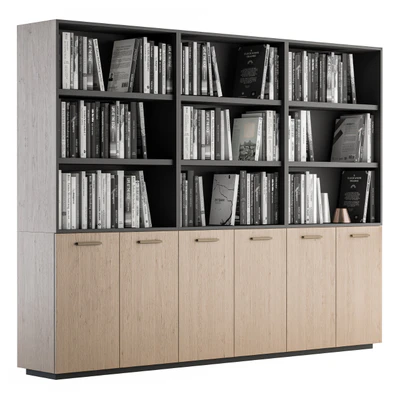 Simple Library with black and white Books — Вид 3
