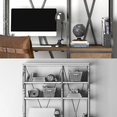 FRENCH LIBRARY SINGLE DESK WITH DRAWERS — Ver 2