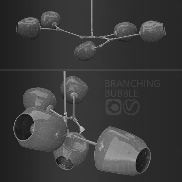 Branching bubble 5 lamps — Скачать
