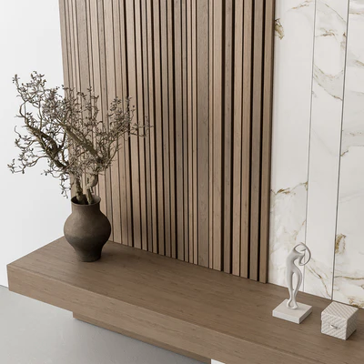 TV Wall Stone and Wood - Set 100 — Ver 2