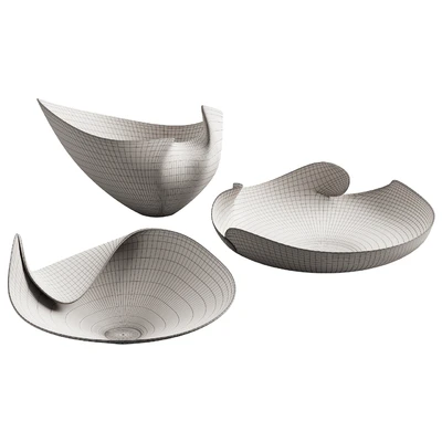 366 decorative vases and pots 04 deformed folded relief vase 03 — Вид 2