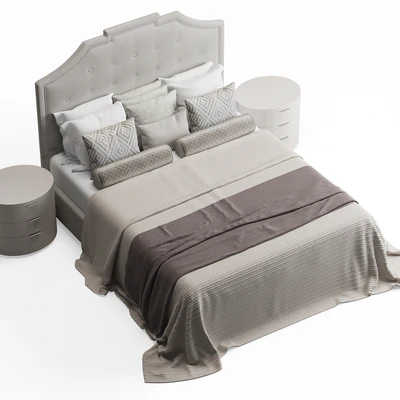Upholstered Rectangular Bed — Ver 2