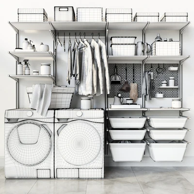 IKEA wall module Algot 13 ikea BOAXEL БОАКСЕЛЬ / washing machine — Ver 2