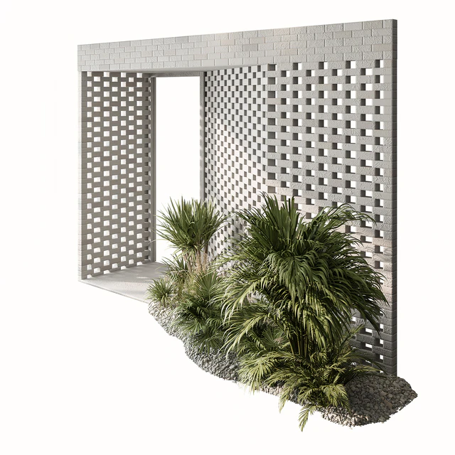 Outdoor Entrance Parametric Brick Wall - Architecture Element 53 — Descargar